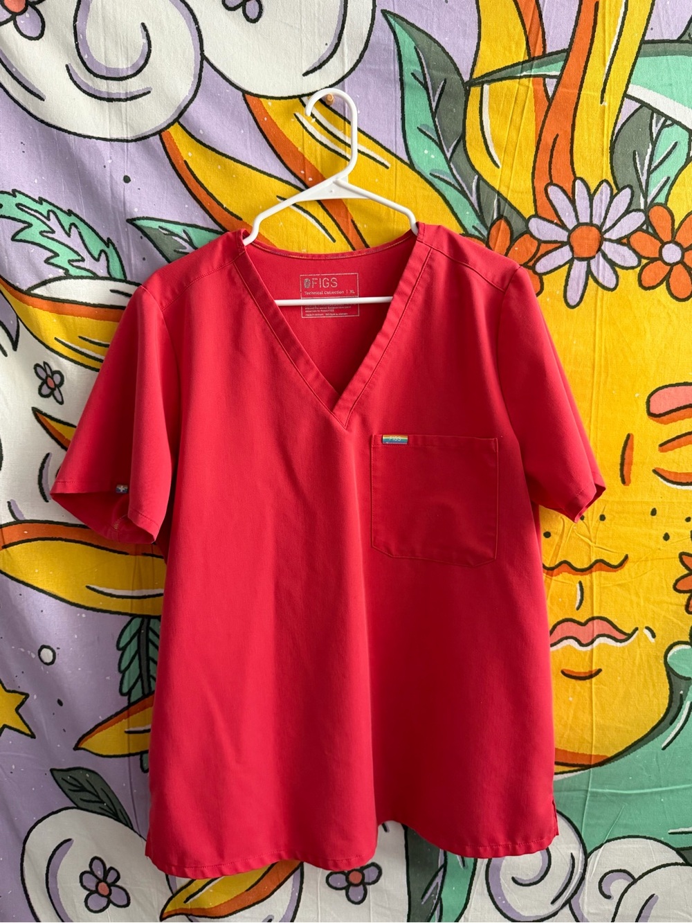 FIGS Women’s Catarina Scrub Top - Hibiscus (Pride Edition)